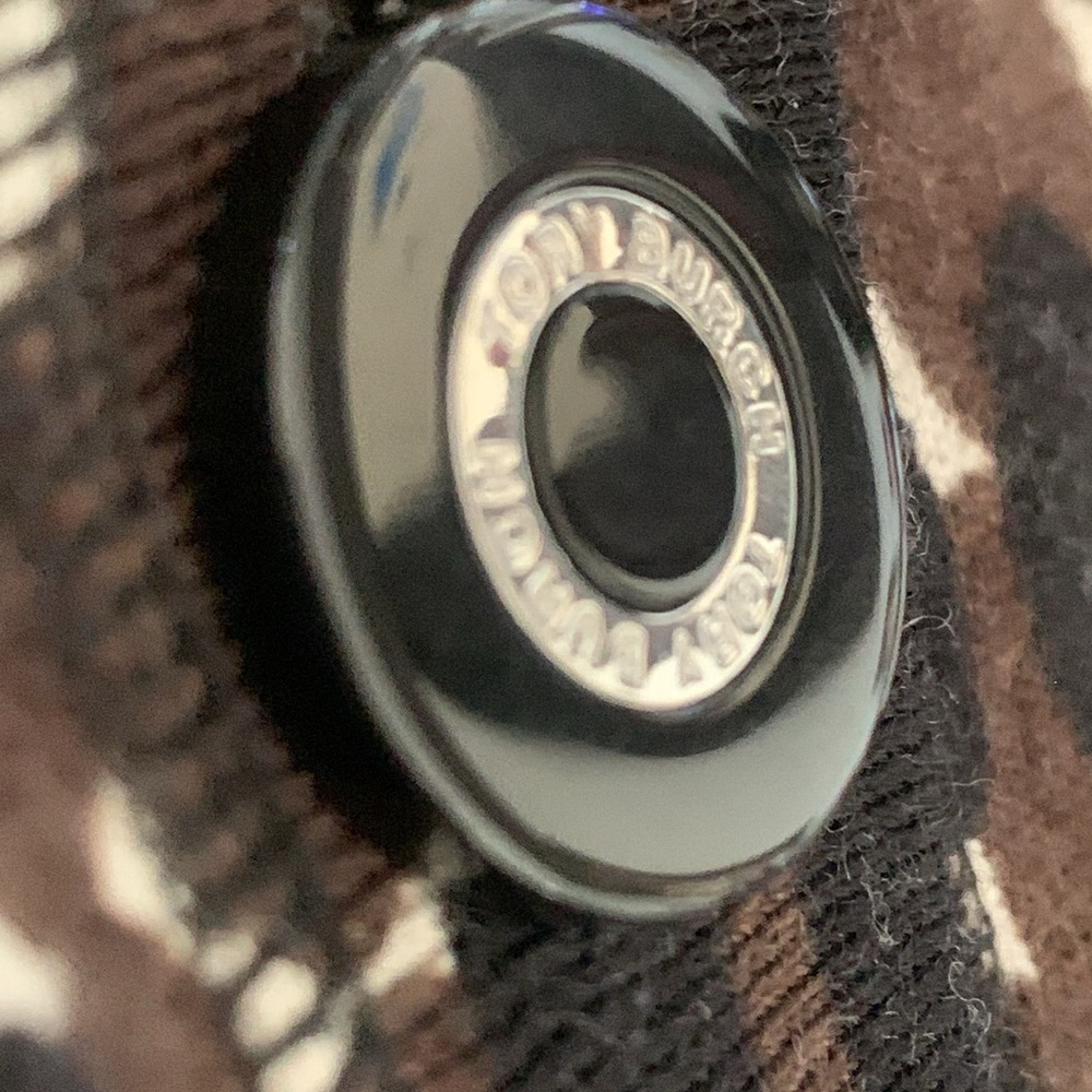 Five Tory Burch Replacement Black/Silver Buttons - image 3